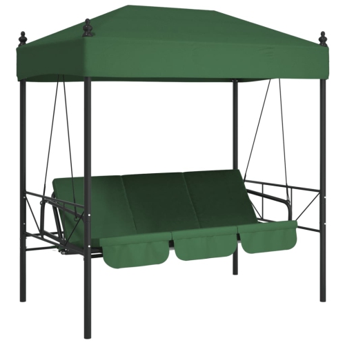 vidaXL Garden Swing Bench with Canopy Green&nbsp;Steel