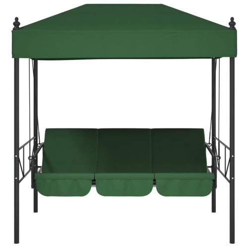 vidaXL Garden Swing Bench with Canopy Green Steel