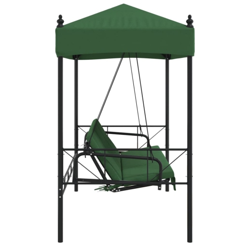 vidaXL Garden Swing Bench with Canopy Green Steel