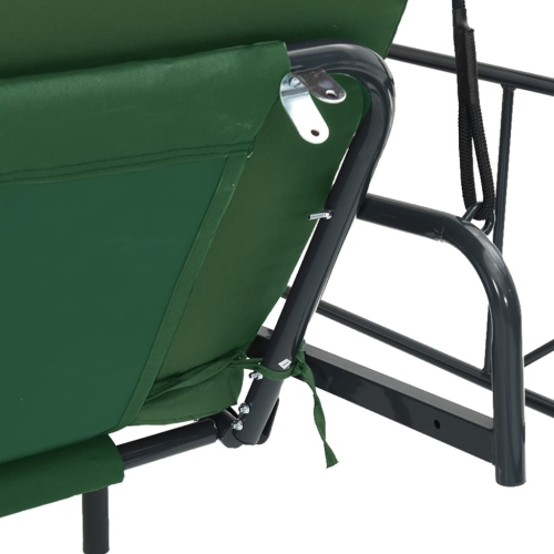 vidaXL Garden Swing Bench with Canopy Green Steel