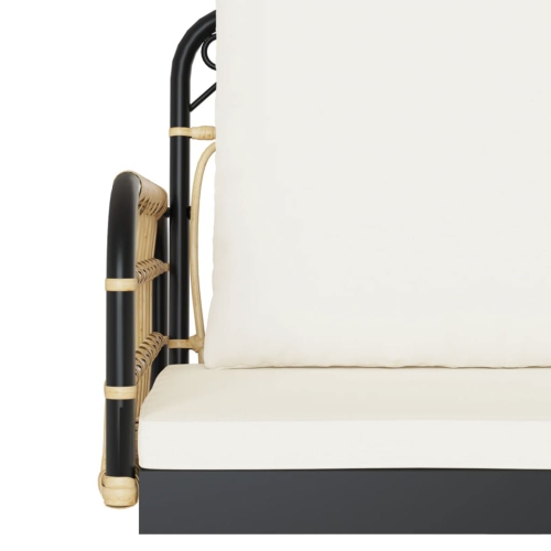 vidaXL Swing Bench with Cushions 105x58x38 cm Poly Rattan and Steel