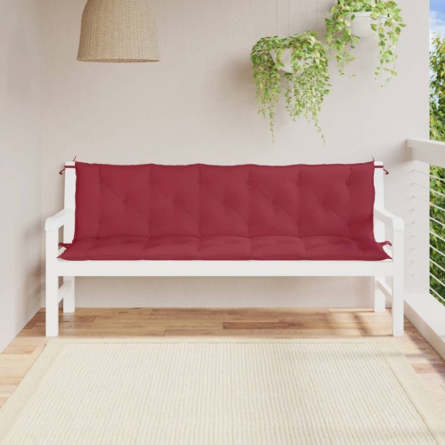 vidaXL Garden Bench Cushions 2pcs Wine Red 180x50x7cm Oxford Fabric