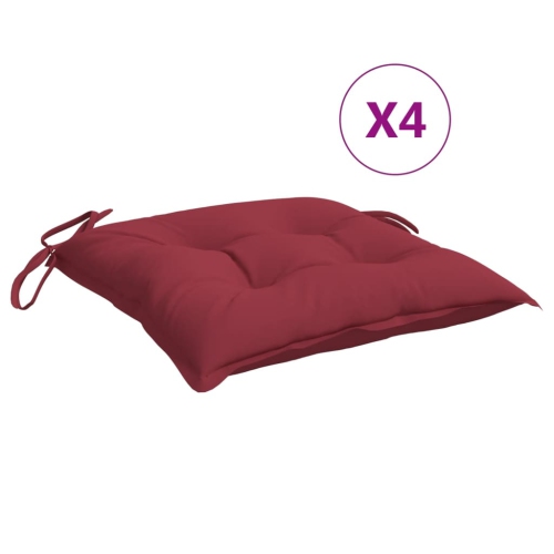 VIDAXL  Chair Cushions 4 PCs Wine 40X40X7 Cm Oxford Fabric In Red