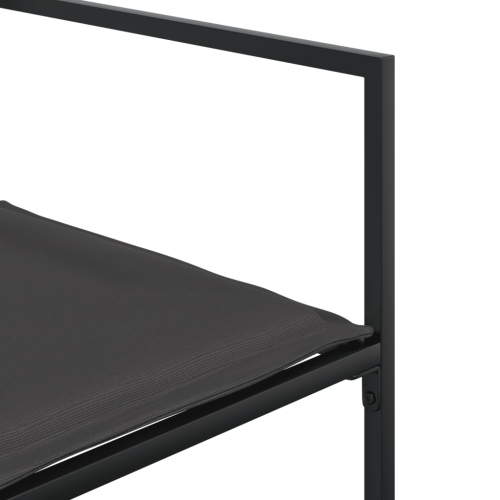 vidaXL 17 Piece Garden Dining Set with Cushions Black Textilene