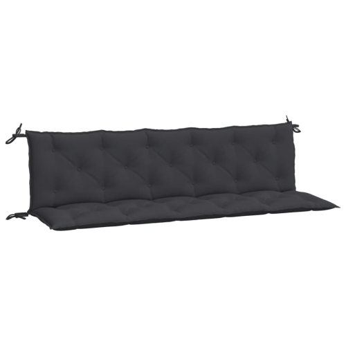 VIDAXL  Garden Bench Cushions 2PCs 180X50X7Cm Oxford Fabric In Black