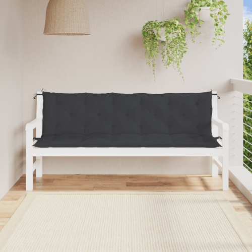 vidaXL Garden Bench Cushions 2pcs Black 180x50x7cm Oxford Fabric