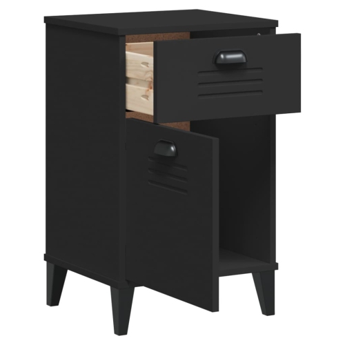 vidaXL Bedside Cabinet VIKEN Black Engineered Wood