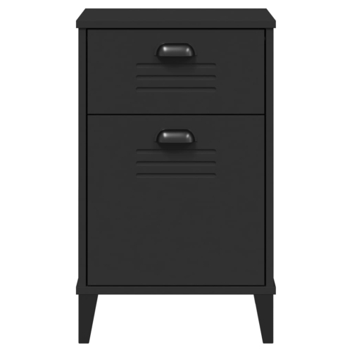 vidaXL Bedside Cabinet VIKEN Black Engineered Wood