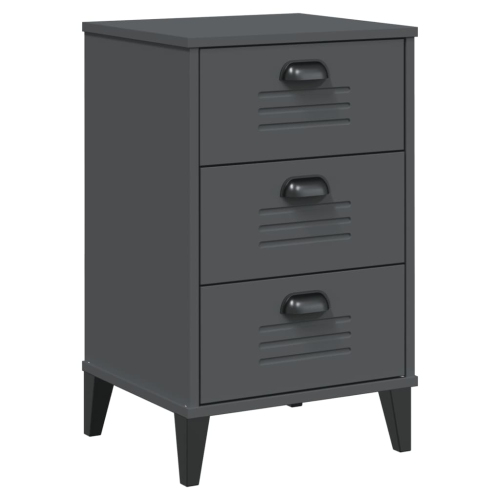 VIDAXL  Bedside Cabinet Viken Anthracite Grey Engineered Wood