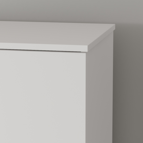 Famapy Tall Shoe Storage Cabinet with Multiple Shelves and Rolling Casters White