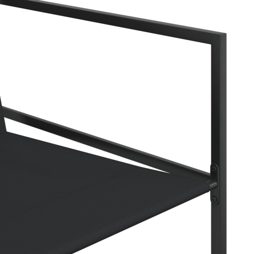 vidaXL 11 Piece Garden Dining Set Black Textilene