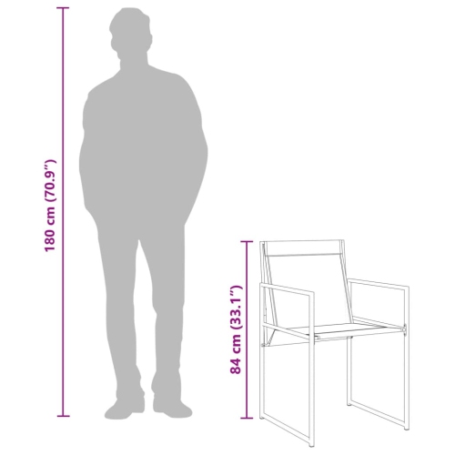 vidaXL 11 Piece Garden Dining Set Black Textilene