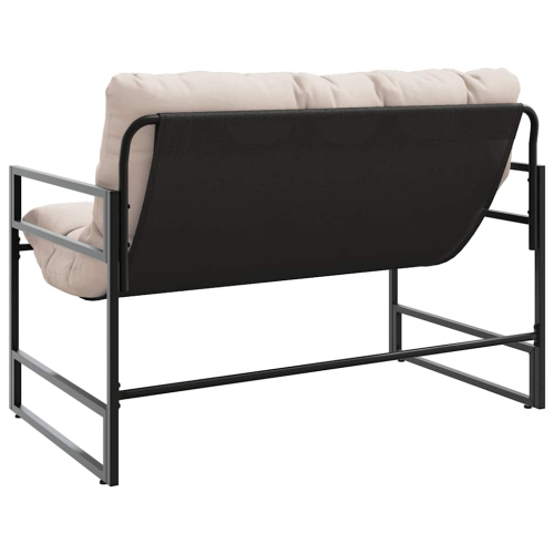 vidaXL Garden Bench with Cushion Taupe 113 cm Steel