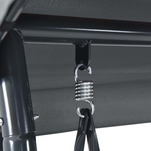 vidaXL Garden Swing Bench with Adjustable Canopy Dark Grey Steel