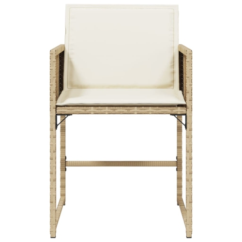 vidaXL Garden Chairs with Cushions 4 pcs Beige Poly Rattan