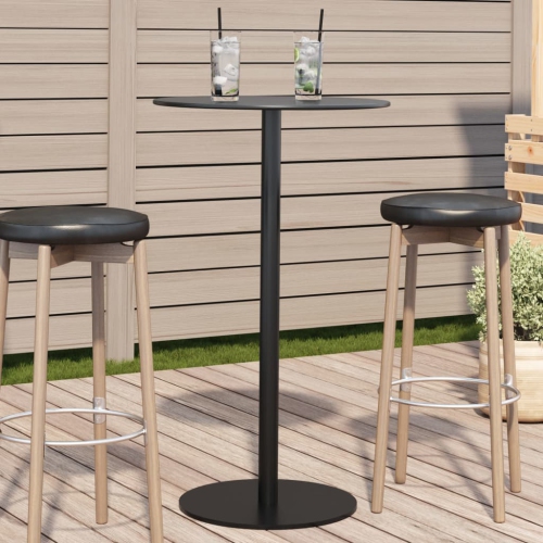 vidaXL Garden Table Round Black Ø60x105 cm Steel