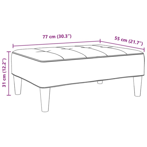 Tabouret pieds vidaXL vert foncé 77 x 55 x 31 cm velours