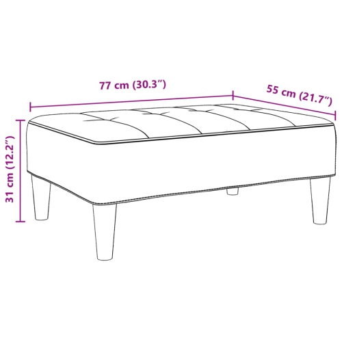 Tabouret pieds vidaXL, noir, 77 x 55 x 31 cm velours