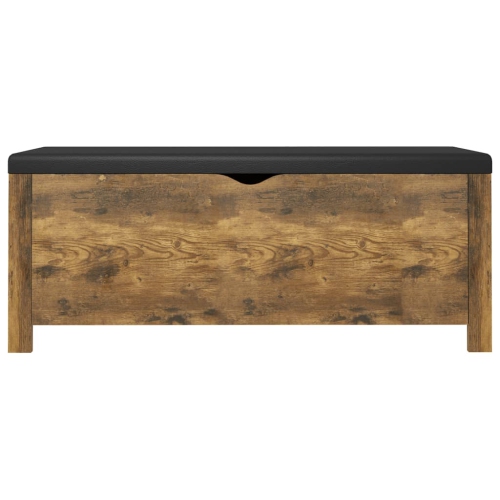 vidaXL Storage Box with Cushion Smoked Oak 105x40x45 cm