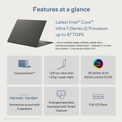 ASUS Zenbook S 14 14" Touchscreen Copilot+ PC