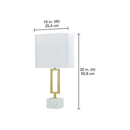 Prime Table Lamp, 20 in., gold/faux marble