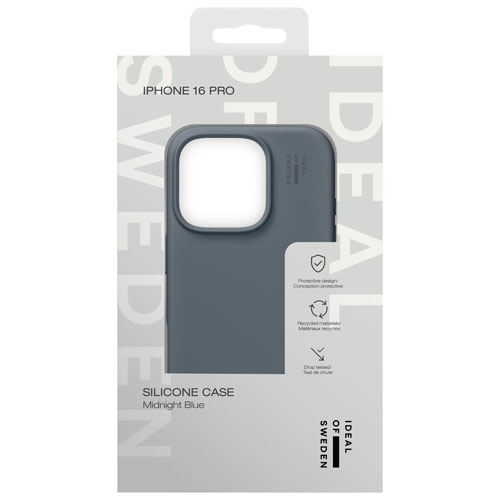 Étui souple ajusté en silicone d'Ideal of Sweden avec MagSafe pour iPhone 16 Pro - Bleu minuit