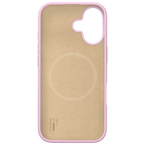 Étui souple ajusté en silicone d'Ideal of Sweden avec MagSafe pour iPhone 16 - Rose gomme à bulles