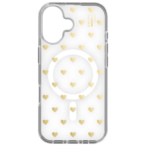 Ideal Of Sweden Fitted Hard Shell Case with MagSafe for iPhone 16 - Golden Hearts