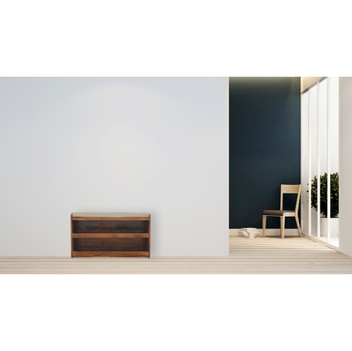 Banc à chaussures en bois massif avec fini marron d'Artisan Furniture