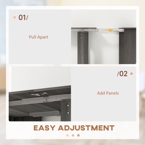 HOMCOM – Table à dîner extensible, table de cuisine extensible pour petits espaces, 6 places pour un maximum, gris