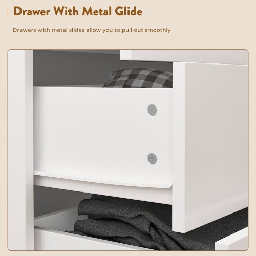 Famapy Classic White 10-Drawer Dresser with Elegant Curved Legs and Ample Storage White