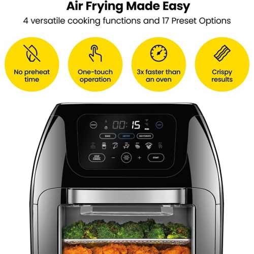 CHEFMAN Multifunctional Digital AirFryer+ Rotisserie Black
