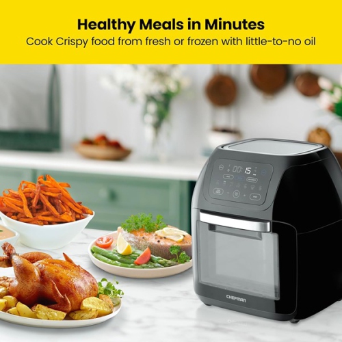 CHEFMAN Multifunctional Digital AirFryer+ Rotisserie Black