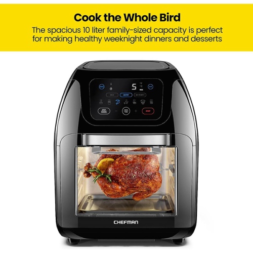 CHEFMAN Multifunctional Digital AirFryer+ Rotisserie Black