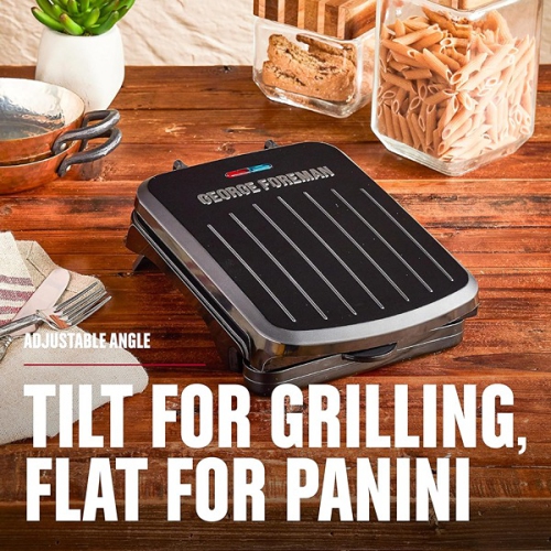 George Foreman 2-Serving Classic Plate Electric Indoor Grill Black