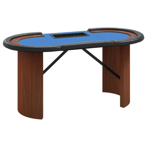 vidaXL 10-Player Poker Table with Chip Tray Blue 160x80x75 cm