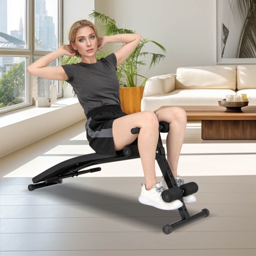 Banc de musculation inclinable réglable de Goplus avec siège rembourré en mousse haute densité