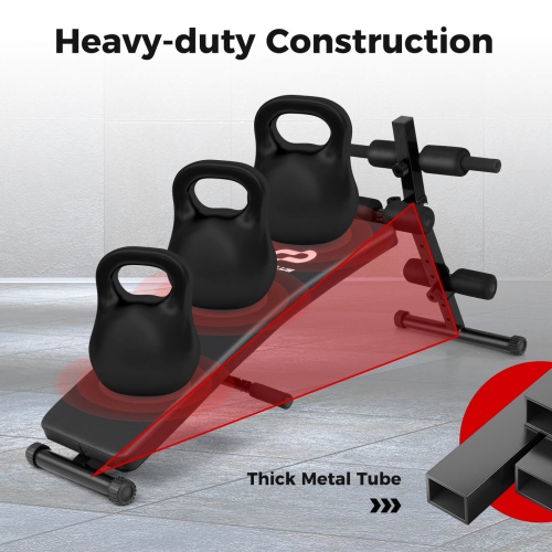 Banc de musculation inclinable réglable de Goplus avec siège rembourré en mousse haute densité
