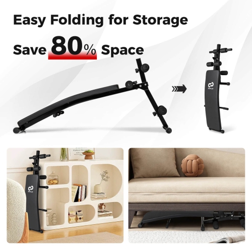 Banc de musculation inclinable réglable de Goplus avec siège rembourré en mousse haute densité