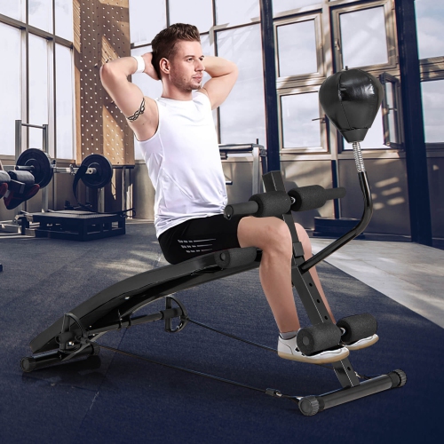 Banc de musculation inclinable de Goplus pour gym à la maison avec ballon de vitesse et bandes de résistance