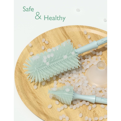 Trousse de brosse à biberon Momcozy, conception à pression novatrice pour un meilleur nettoyage - Brosse de nettoyage de biberon pour biberon,