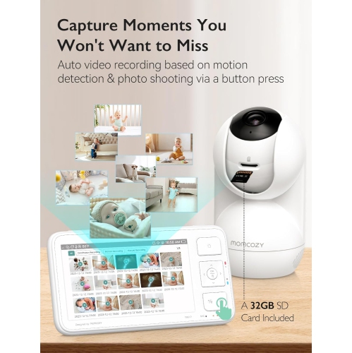 Momcozy Video Baby Monitor, 5.5” 1080P Full HD Baby Monitor with Camera No WiFi, Infrared Night Vision, 5800mAh 120-hrs Battery, ECO, VOX, 2-Way