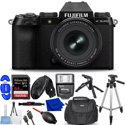 FUJIFILM  X-S20 Mirrorless Camera With Xf 16-50MM F/2.8-4.8 Lens (Black) Bundle