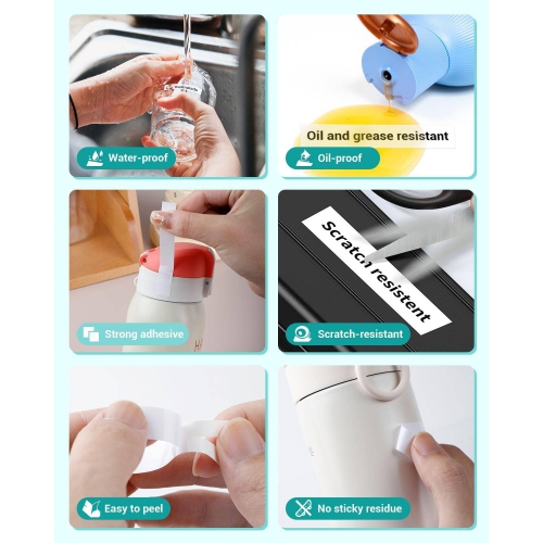 Label Ribbon Printer Portable mobile phone Bluetooth Portable Mini Label Maker Printer with Tape, for Organizing Office/Home Supplies, Green