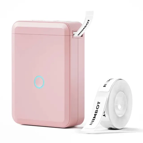 New Color D110 Portable Bluetooth Label Printer Thermal Mini Label Maker Machine With Label Tape Sticker Self-Adhesive Printer,Light Pink