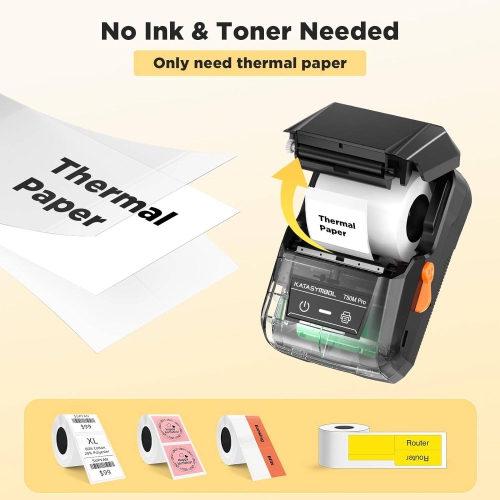 Label Maker Bundle T50M Pro Bluetooth with Waterproof Tape, Versatile App with 40 Fonts & 450+ Icons, Labeler for Kitchen, Home, School & Office