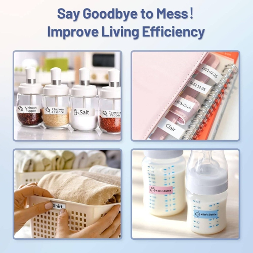 Mini Portable Label Label Maker - Q30 Bluetooth Label Maker Machine, Label Maker, Labeler Ideal for Name Stickers, Home Storage, Office White