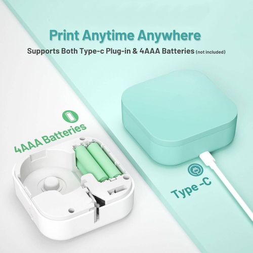 Mini Portable Label Label Maker - Q30 Bluetooth Label Maker Machine, Label Maker, Labeler Ideal for Name Stickers, Home Storage, Office Green