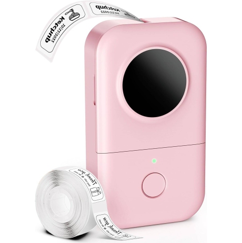 Image 1 de 3.. Étiqueteuse portable sans fil Bluetooth D30 Small Label Maker Thermal Printer avec ruban 12&nbsp;mm School Office Home, rose