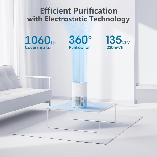 Xiaomi Smart Air Purifier 4 Compact, Small HEPA Air Cleaner for Large Room Home Bedroom Dorm